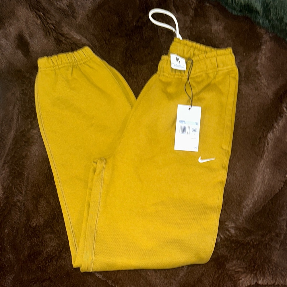 Nike Yellow Mustard Fleece Joggers